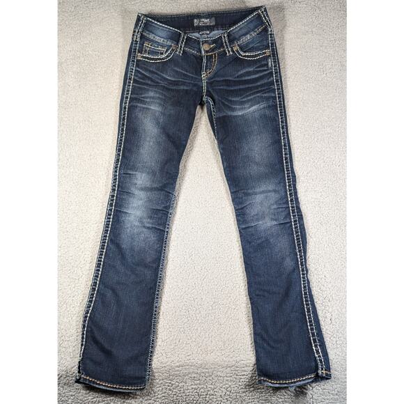 Silver Co Jeans Womens Size 28 Mckenzie Dark Blue Boot Cut Jeans Western - Picture 4 of 8